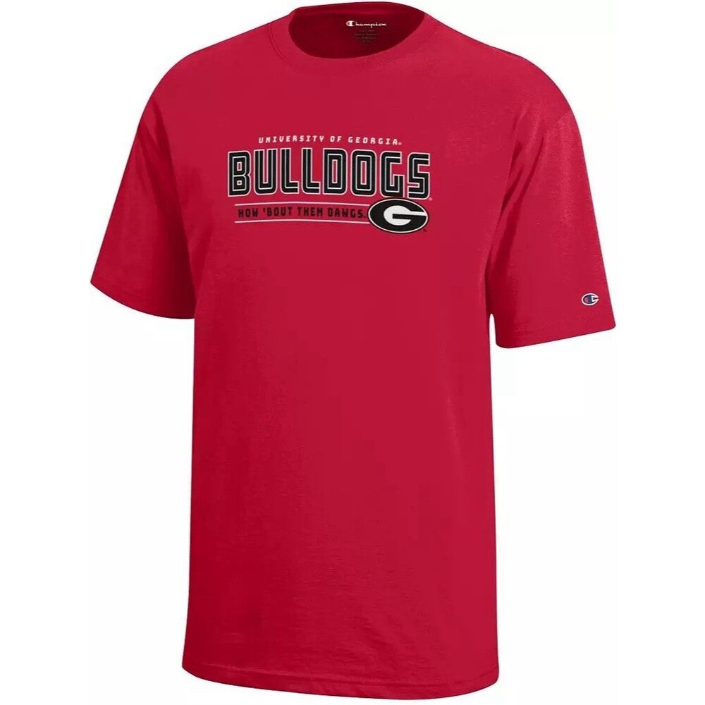 Georgia Bulldogs YM Champion T-Shirt Youth Medium 7-8 Red Tee UGA Dawgs NWT